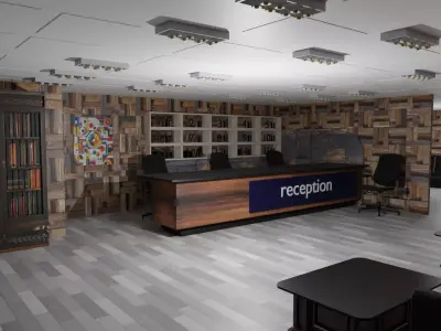 Reception Interior Low-poly 3D model