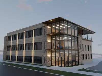 Corporate Office Building made in Blender 3D model