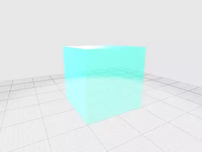 Tranparent aqua colored cube Free 3D model