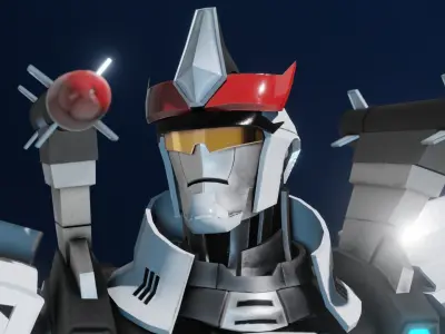 Prowl Transformers Prime Character Rig Low-poly 3D model