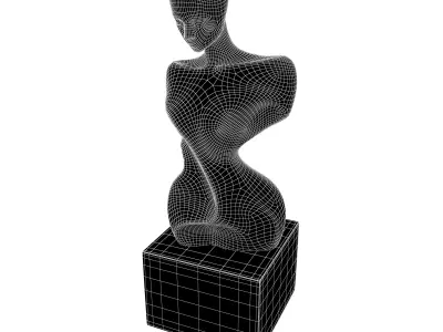 Abstract Woman Half Body Shape Sculpture v2 003 Low-poly 3D model