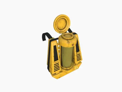 SciFi Backpack J02 Yellow - Fashion Character Design Low-poly 3D model
