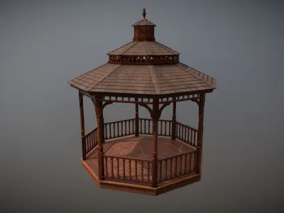 Garden Gazebo pbr Low-poly 3D model