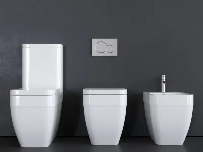 Scarabeo Ceramiche Next WC art 8303 art 8304 art 8305 Low-poly 3D model