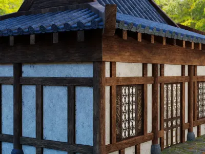 Japanese House 3D model Low-poly 3D model