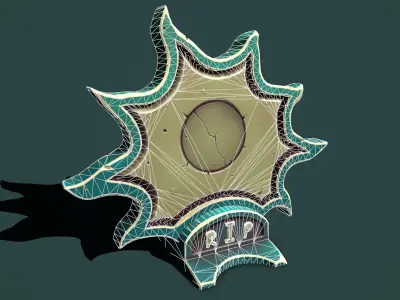 Fantasy  gravestone sun Low-poly 3D model