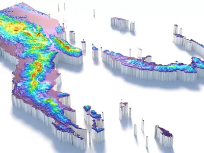 Papua New Guinea Terrain Country 3D model