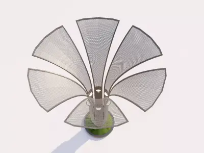 Contemporary Mesh Petal Outdoor Lighting Low-poly 3D model