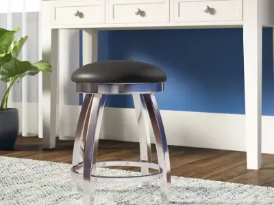 Misha Tall Steel Vanity Stool - 2 Colour 3D model