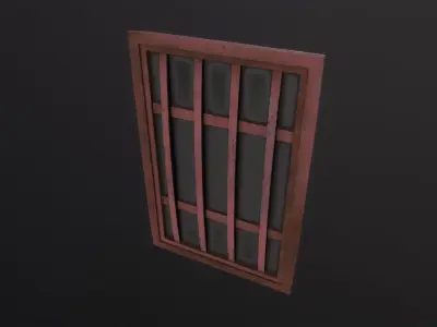 Metal window 3D Model Low-poly 3D model