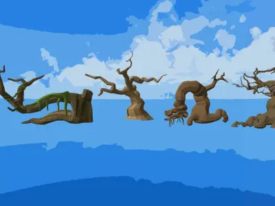 Stylized Woodland art game Unity asset pack Low-poly 3D model