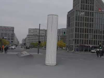 Low-Poly Basic Light Column 25- Street Light Set-9 Low-poly 3D model