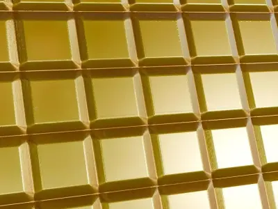 Golden Squares Metal Corrugated PBR Seamless Texture