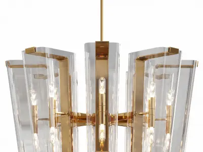 Antique Brass Alpine Chandelier by luxdeco 3D model