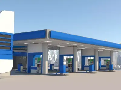 Gas station 3D model