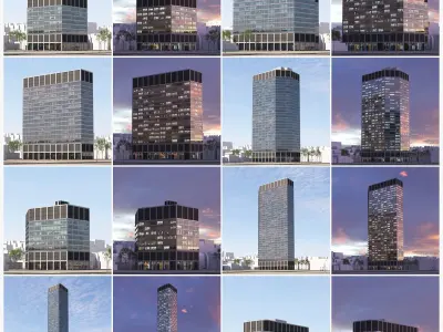 Archmodels vol 271 for 3dsmax - collection of skyscrapers 3D model