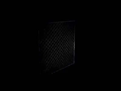 Fence background with in foreground Low-poly 3D model