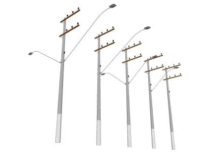 Concrete Lamp Post - Light Pole - Street Light - Group 12 3D model