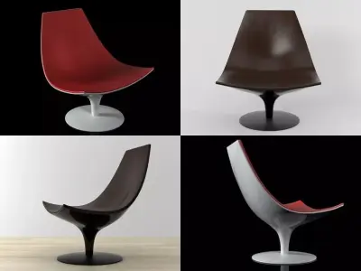 A four different chairs with design 3D model