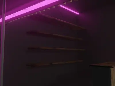 Strip-tease Bar Club With Pole Dance and Neon Light  Free low-poly 3D model