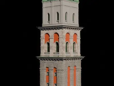Korniakta tower Low-poly 3D model