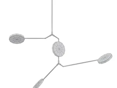 DISCO pendant light with three circles hanging from it 3D model