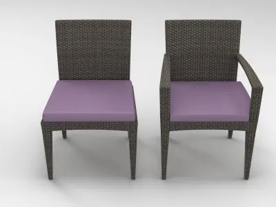 Dedon Panama Chair Set 3D model