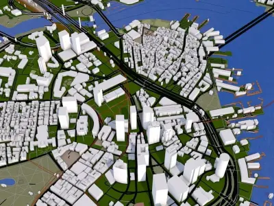 Boston City USA Low-poly 3D model