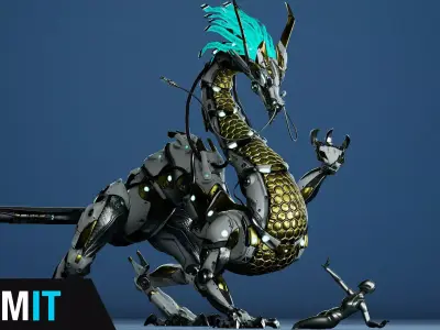 Sci-Fi Dragon Low-poly 3D model