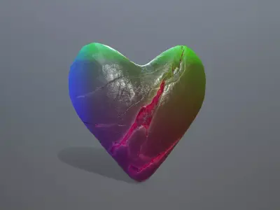 Broken Heart 9 Low-poly 3D model