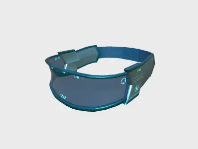 SciFi Glasses C04 Blue - Character Design Fashion Low-poly 3D model