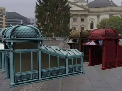 Subway Entrance Low-poly 3D model