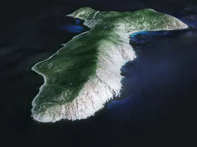 Galite Island Low-poly 3D model