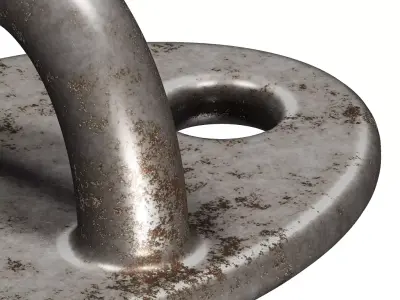 Rusty Window Eye Latch Low-poly 3D model