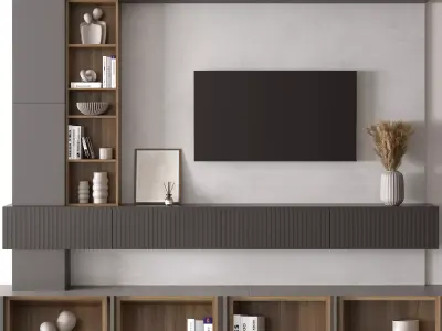 TV Wall Set 03  3D model