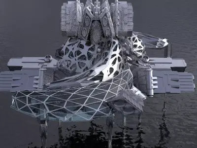 Dark Alien Hybrid base design Exterior 3  3D model