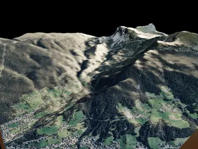 Seceda Mountain 3d model terrain 3D model