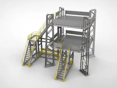 sci-fi stairs 2 3D model