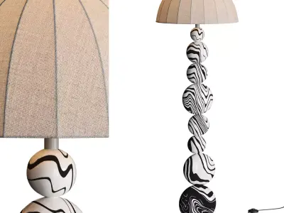 Zebra Floor Lamp 3D model