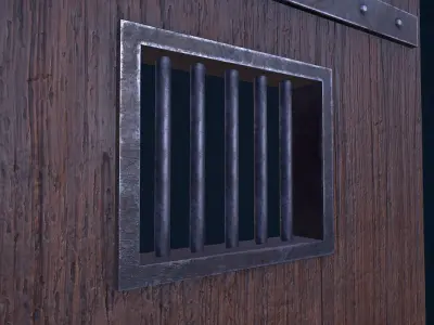 Medieval Door Low-poly 3D model