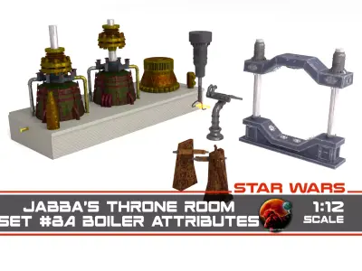 Jabbas Throne Room - Set 8a - Boiler Room Attributes 1-12 scale 3D print model