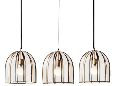 Oval Clear Glass Hanging Light 3D model