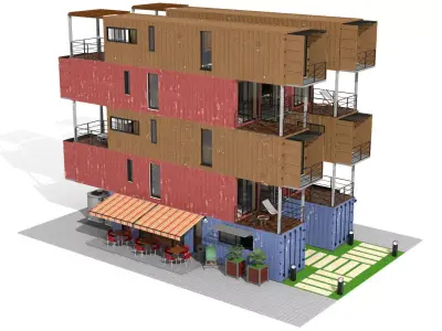 Container Residential Apartment Building  3D model