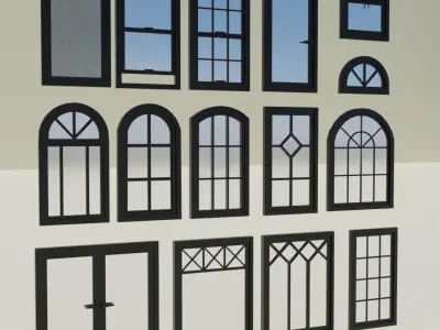 A collection of windows 3D model