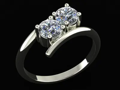 AG 200 TWISTED ROUND DIOAMOND RING  3D print model