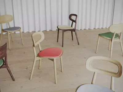 Diningchairs set 01 3D model