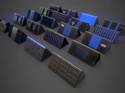 Sci-Fi Triangle Box Metal Low-poly 3D model
