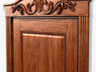 Door0029 ornate wooden door 3D model