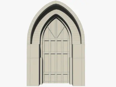 Medieval Door  Low-poly 3D model 10