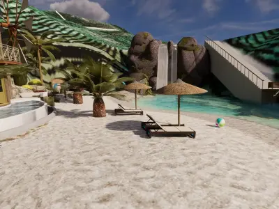 Leisure vacation beach 3D model